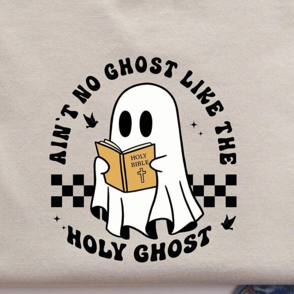 Funny Christian Halloween Sweatshirt, Religious Halloween Cute Ghost Christian - Picture 2 of 5